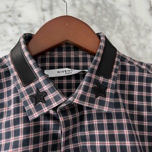 Givenchy Black and Red Checkered Casual Button Down Shirt